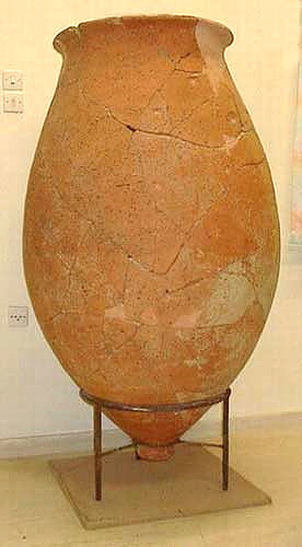 Tzanata, mycenean pronged bottom jar from the vaulted tomb at Tzanata (1350-1100 BC) TZANATA (Settlement) KEFALLONIA
